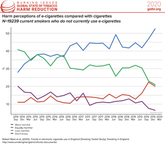 Harm Perceptions of E-Cigarettes Compared With Cigarettes