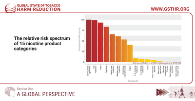 The relative risk spectrum of 15 nicotine product categories